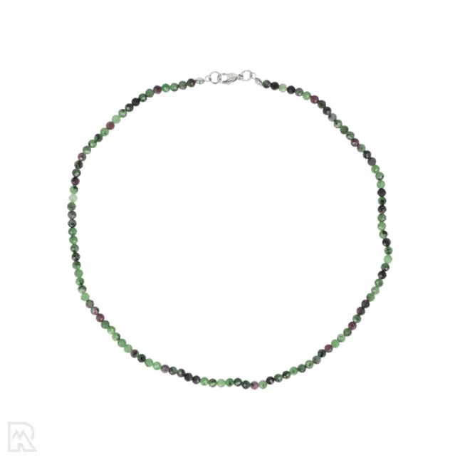 Robijn in Zoïsiet Facet Kralenketting | 4 mm - 45 cm