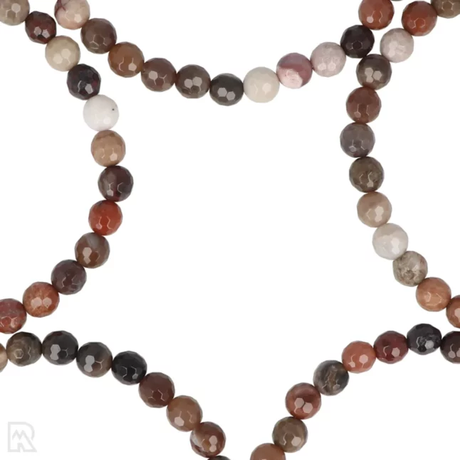 Versteend Hout Facetarmband | 6 mm - Afbeelding 2