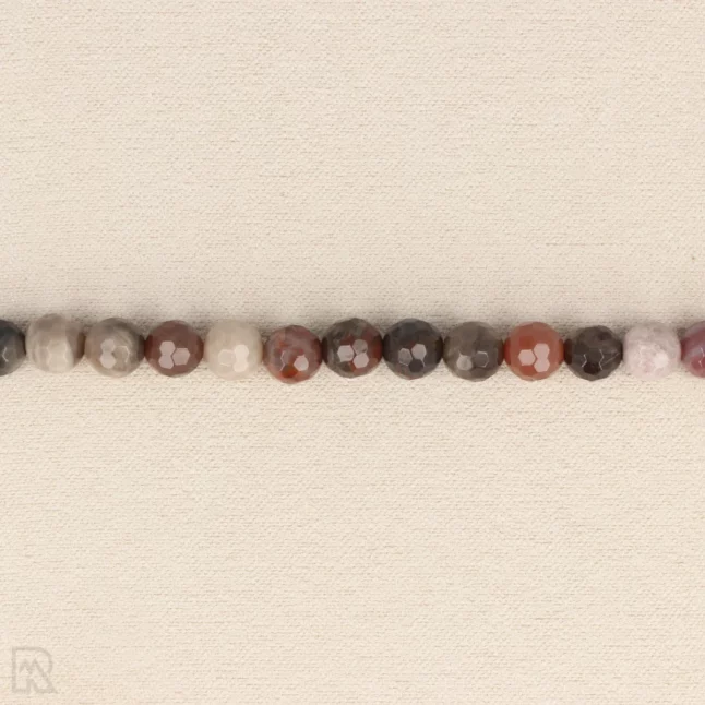 Versteend Hout Facetarmband | 6 mm - Afbeelding 3