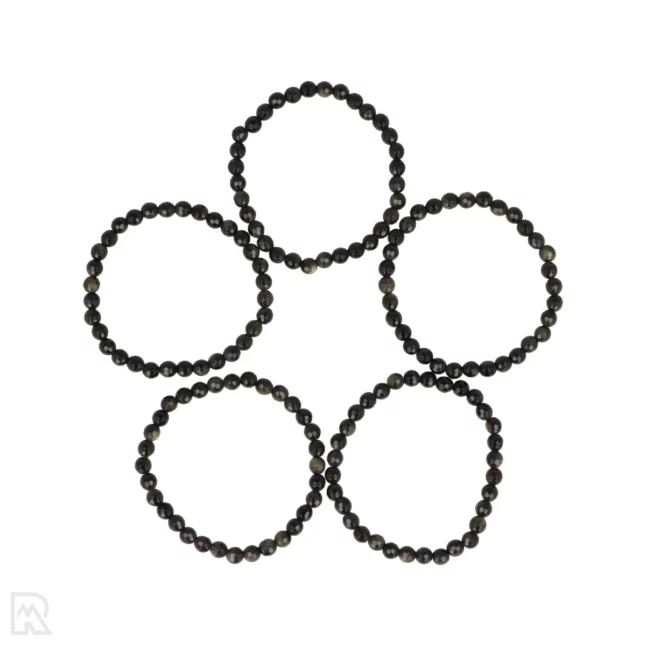 Goud Obsidiaan Facetarmband | 6 mm