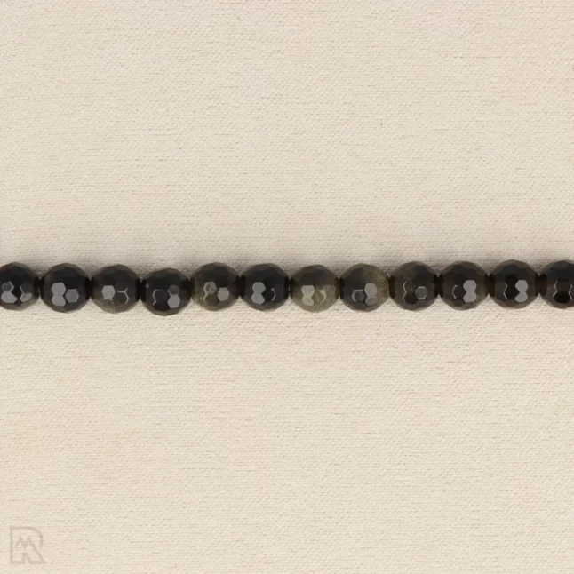 Goud Obsidiaan Facetarmband | 6 mm - Afbeelding 3