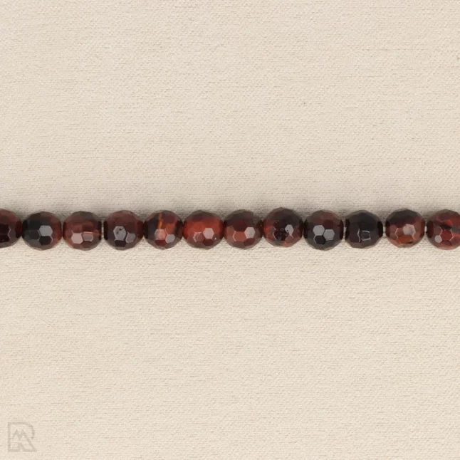Rode Tijgeroog Facetarmband | 6 mm - Afbeelding 3