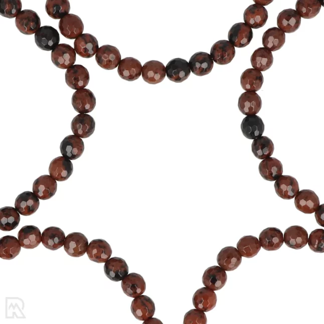 Mahonie Obsidiaan Facetarmband | 6 mm - Afbeelding 2