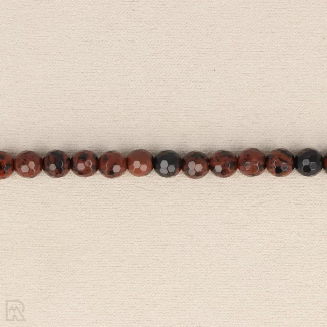 Mahonie Obsidiaan Facetarmband | 6 mm - Afbeelding 3