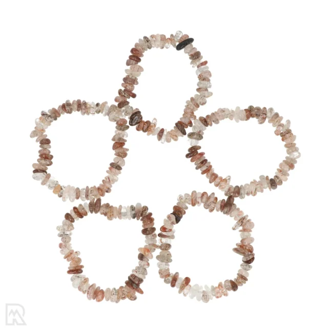 Red Rutile Quartz Round Split Bracelet from China with item number 8294