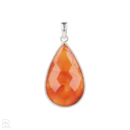 Carnelian Faceted Silver Pendant from India with item number 19551