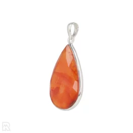 Carnelian Faceted Silver Pendant from India with item number 19551