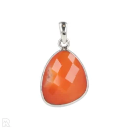 Carnelian Faceted Silver Pendant from India with item number 19553