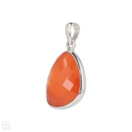 Carnelian Faceted Silver Pendant from India with item number 19553