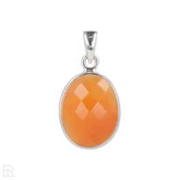 Carnelian Faceted Silver Pendant from India with item number 19554
