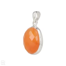 Carnelian Faceted Silver Pendant from India with item number 19554