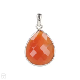 Carnelian Faceted Silver Pendant from India with item number 19555