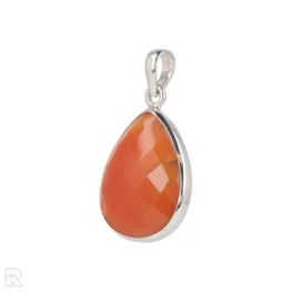 Carnelian Faceted Silver Pendant from India with item number 19555