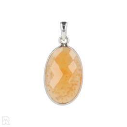 Carnelian Faceted Silver Pendant from India with item number 19556