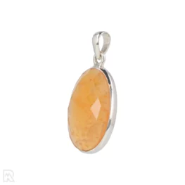 Carnelian Faceted Silver Pendant from India with item number 19556