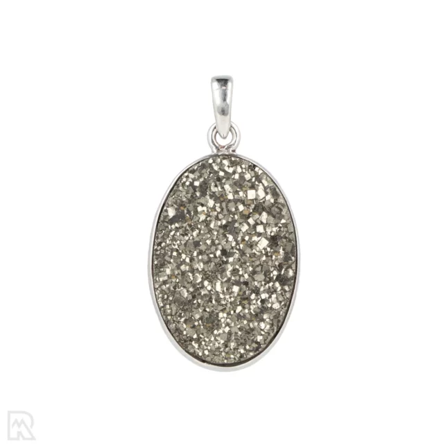 Druzy Pyriet Zilveren Hanger uit India met artikelnummer 19585