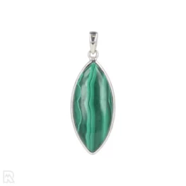 Malachiet Zilveren Hanger uit India met artikelnummer 19615