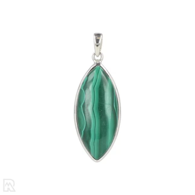 Malachiet Zilveren Hanger uit India met artikelnummer 19615