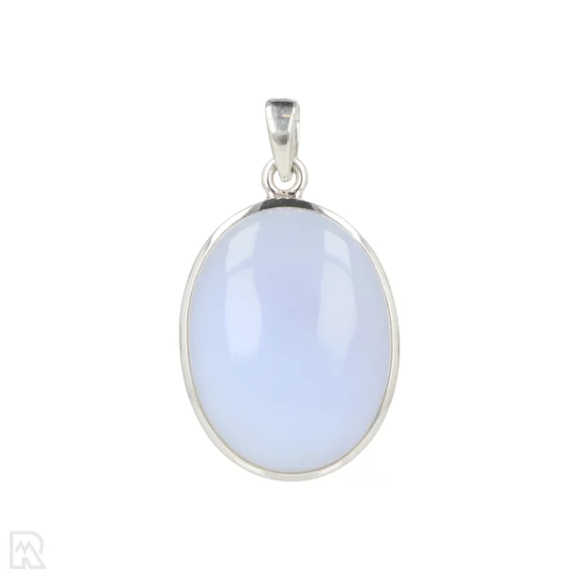 Blauwe Chalcedoon Zilveren Hanger uit India met artikelnummer 19689