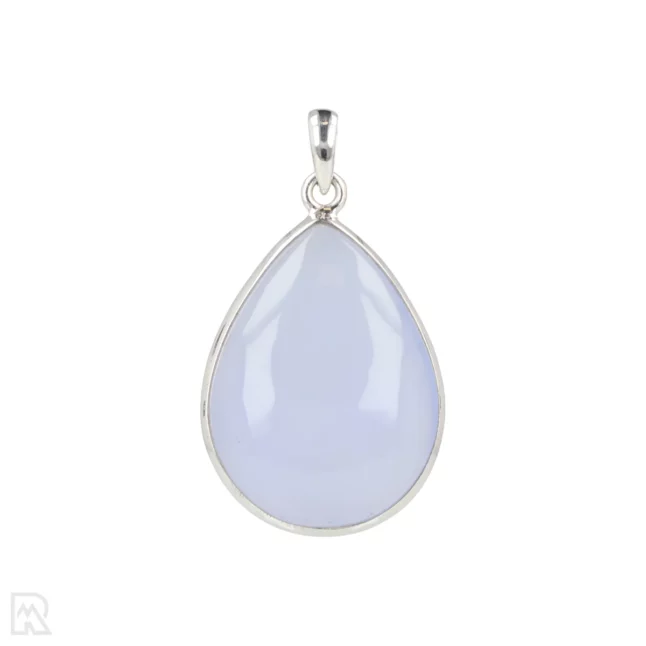 Blue Chalcedony Silver Pendant from India with item number 19692