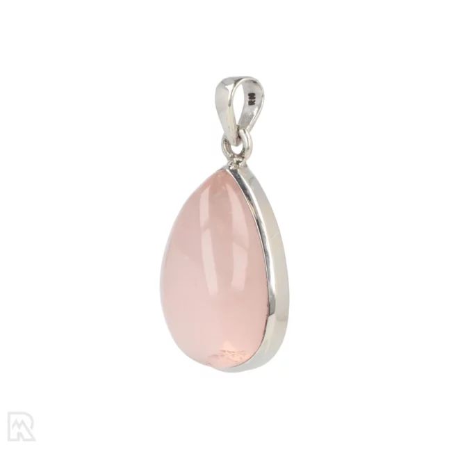 Rose Quartz Silver Pendant from India with item number 19697