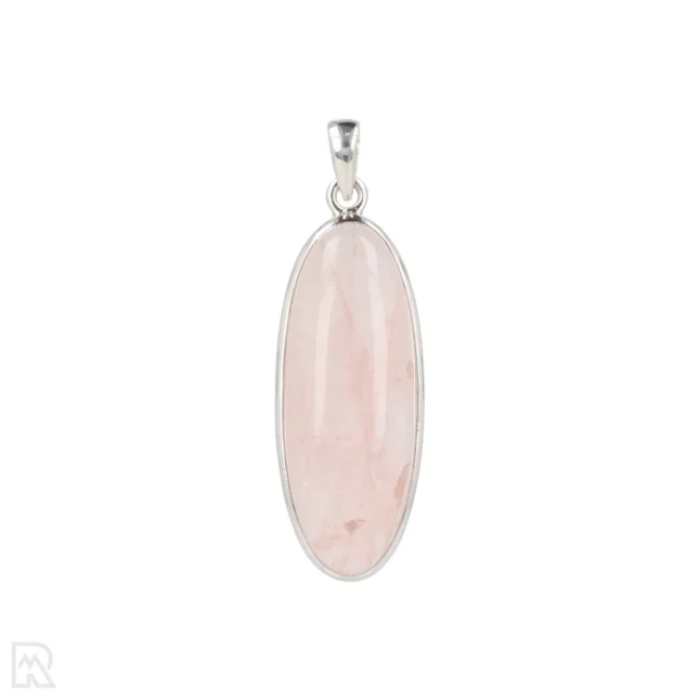 Rose Quartz Silver Pendant from India with item number 19698