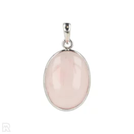 Rose Quartz Silver Pendant from India with item number 19699