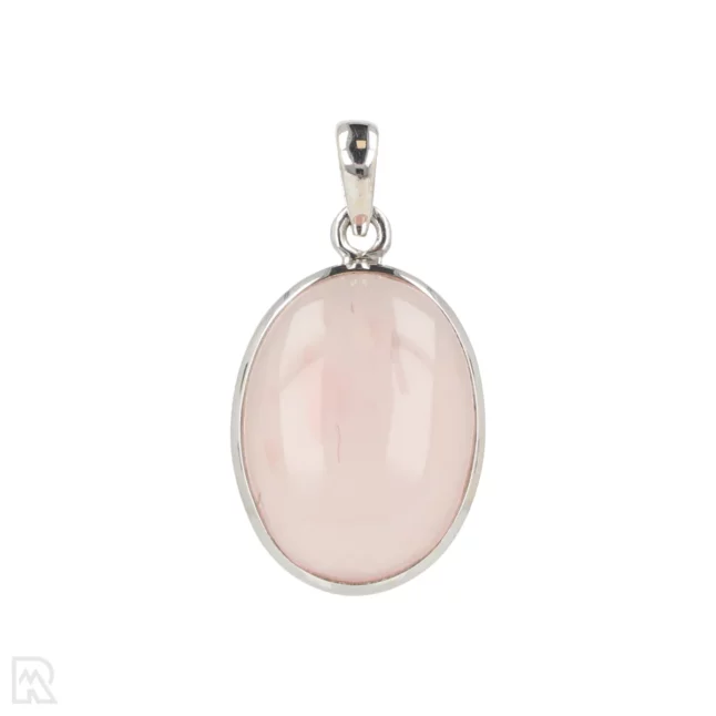 Rose Quartz Silver Pendant from India with item number 19699