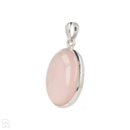 Rose Quartz Silver Pendant from India with item number 19699