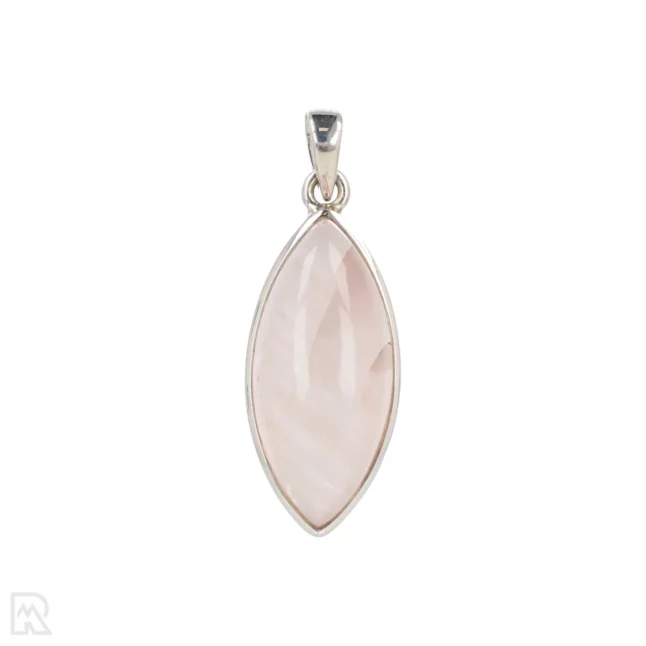 Rose Quartz Silver Pendant from India with item number 19701