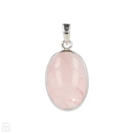 Rose Quartz Silver Pendant from India with item number 19703