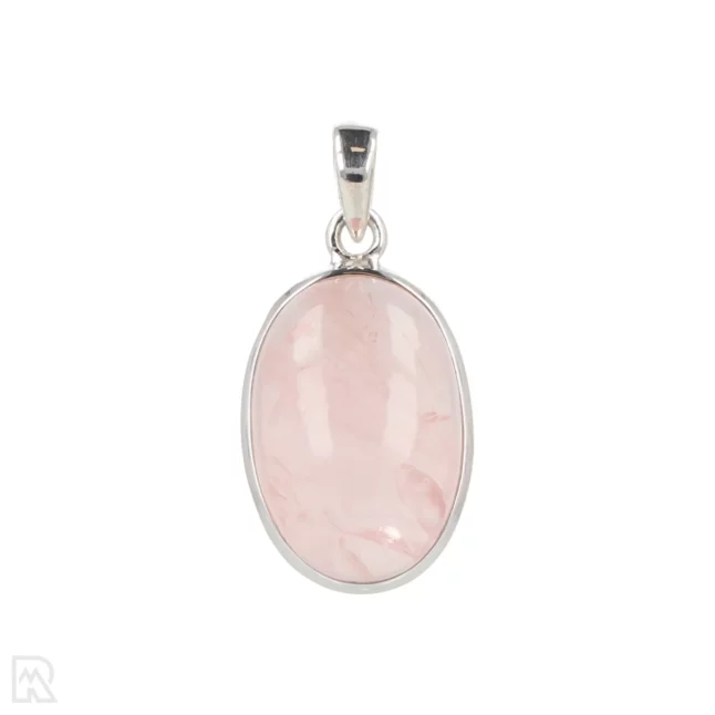 Rose Quartz Silver Pendant from India with item number 19703