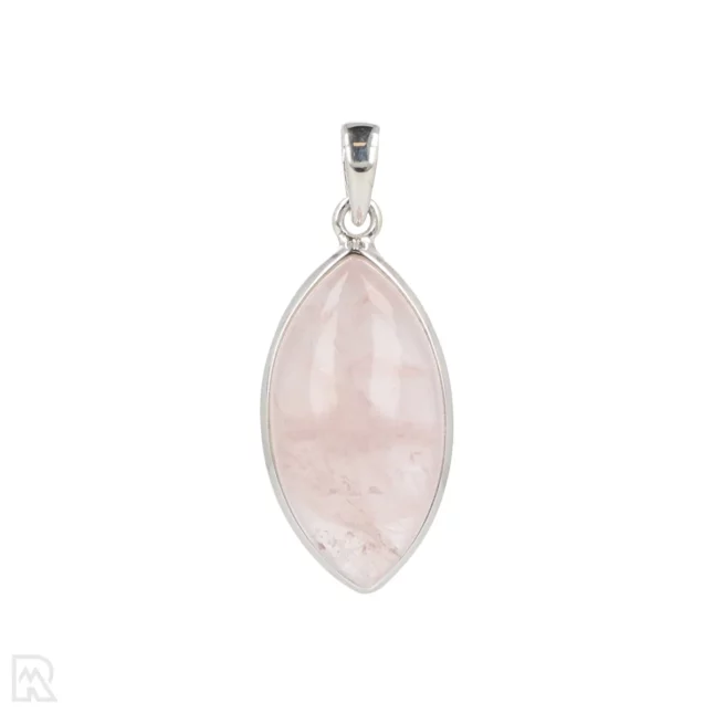Rose Quartz Silver Pendant from India with item number 19704