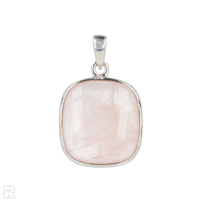 Rose Quartz Silver Pendant from India with item number 19705
