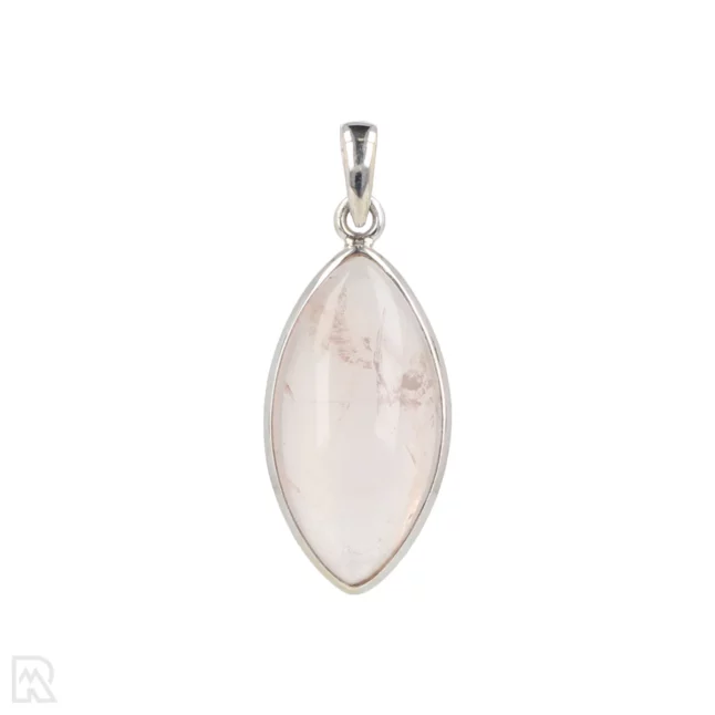 Rose Quartz Silver Pendant from India with item number 19706