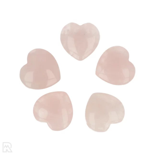 Rozenkwarts Doorboorde Hart Hanger | 2 cm