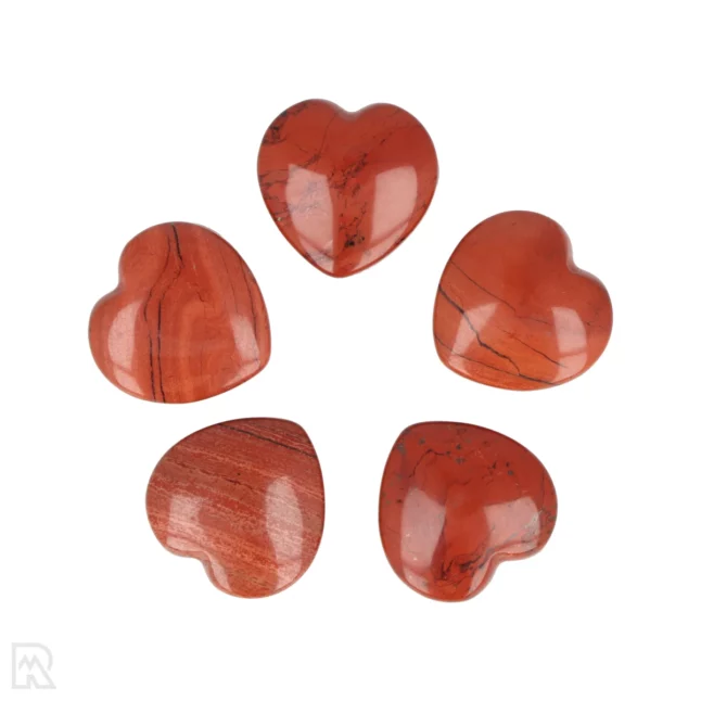Rode Jaspis Doorboorde Hart Hanger | 2 cm