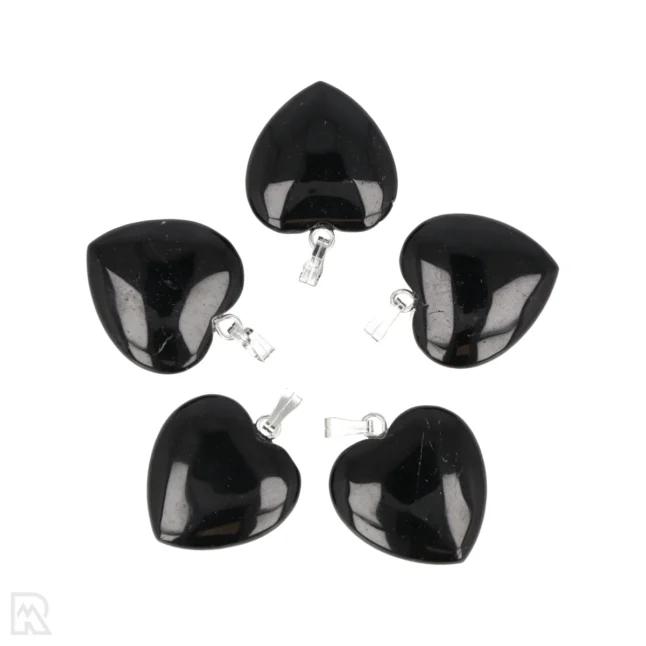 Black Tourmaline Heart Pendant | 2 cm