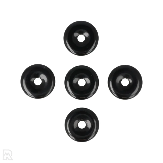 Black Obsidian Donut Pendant | 3 cm