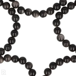 Zilver Obsidiaan Kogelarmband uit China met artikelnummer 8536