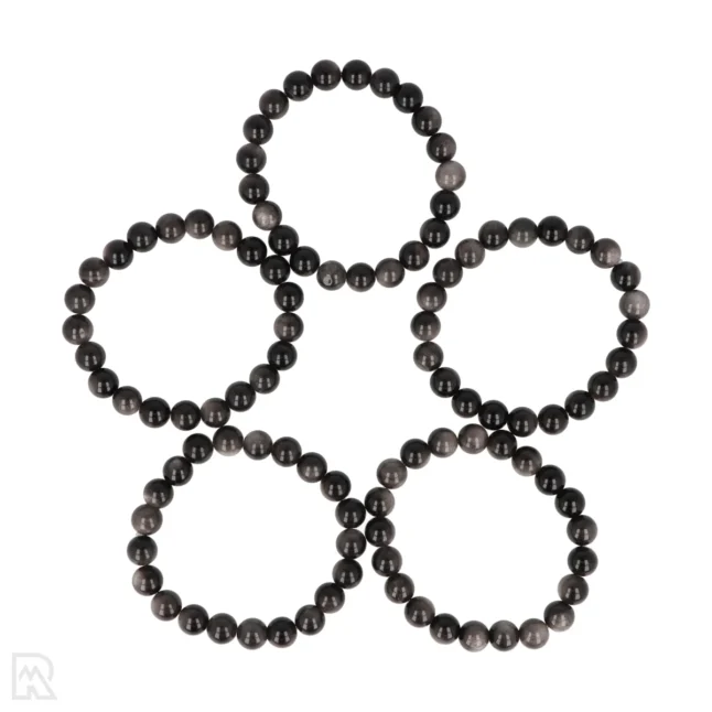 Zilver Obsidiaan Kogelarmband uit China met artikelnummer 8555
