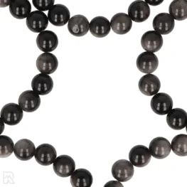 Zilver Obsidiaan Kogelarmband uit China met artikelnummer 8555
