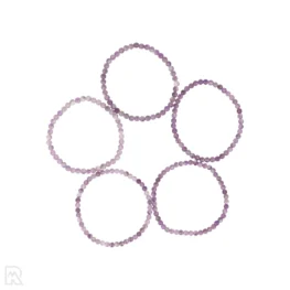 Chevron Amethist Kogelarmband | 4 mm