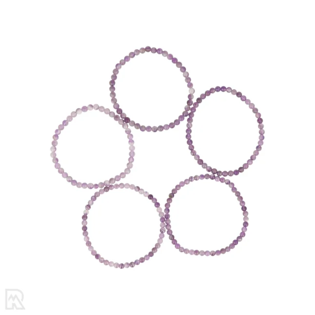 Chevron Amethist Kogelarmband | 4 mm