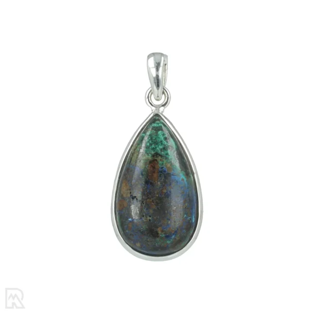 Azurite Malachite Silver Pendant from India with item number 20241