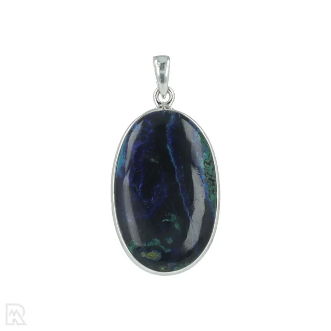 Azurite Malachite Silver Pendant from India with item number 20242