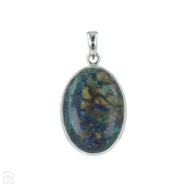 Azurite Malachite Silver Pendant from India with item number 20243