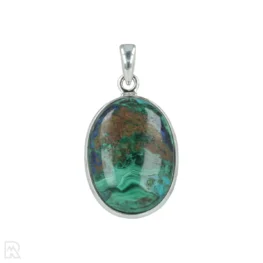 Azurite Malachite Silver Pendant from India with item number 20246