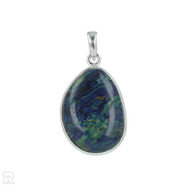 Azurite Malachite Silver Pendant from India with item number 20248