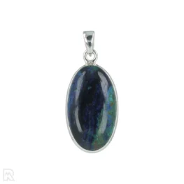 Azurite Malachite Silver Pendant from India with item number 20249